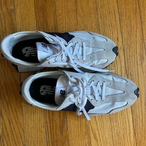 New Balance 327 White and Black Sneakers